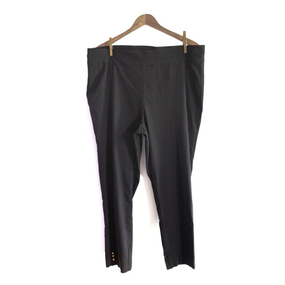 zoe+phoebe Pants - Preowned Zoe + Phoebe Plus Size Black Dress Pants with Embellished Ankles 2X